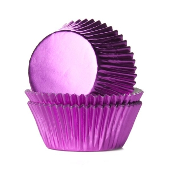 Cupcake Baking Cases - Metallic Hot Pink